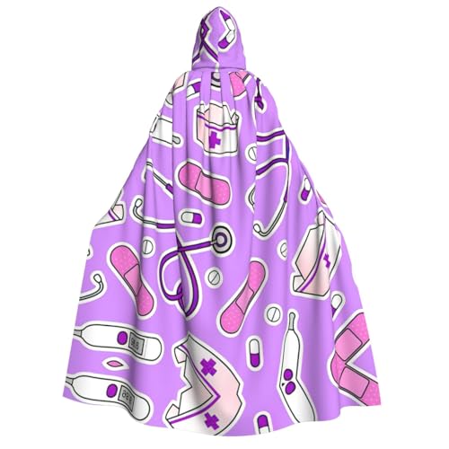 Fbghhty Kapuzenumhang mit Krankenschwestermuster, violett, mittelalterlich, Halloween-Kostüm, Erwachsene, Herren, Damen, Karneval, Partys, Cosplay Fbghhty Kapuzenumhang mit Krankenschwestermuster, violett, mittelalterlich, Halloween-Kostüm, Erwachsene, Herren, Damen, Karneval, Partys, Cosplay von Fbghhty