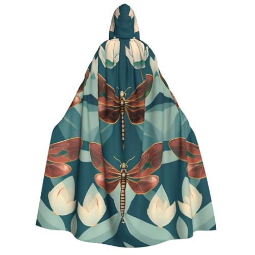 Fbghhty Kapuzenumhang mit Libelle und Lotusdruck, mittelalterliches Halloween-Kostüm, Erwachsene, Herren, Damen, Karneval, Partys, Cosplay Fbghhty Kapuzenumhang mit Libelle und Lotusdruck, mittelalterliches Halloween-Kostüm, Erwachsene, Herren, Damen, Karneval, Partys, Cosplay von Fbghhty
