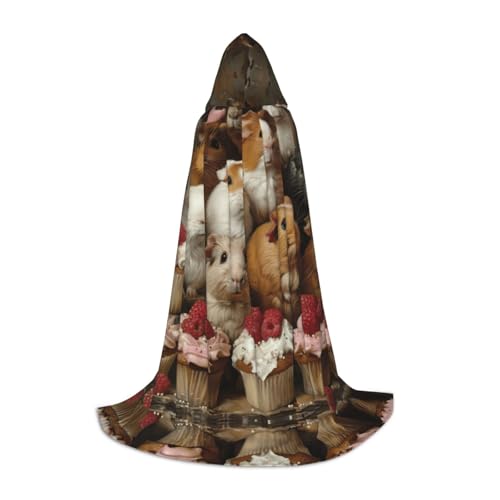 Fbghhty Kapuzenumhang mit Meerschweinchen und Cupcakes, Unisex, für Halloween, Cosplay, Karneval, bequemer Umhang für Teenager-Partys Fbghhty Kapuzenumhang mit Meerschweinchen und Cupcakes, Unisex, für Halloween, Cosplay, Karneval, bequemer Umhang für Teenager-Partys von Fbghhty