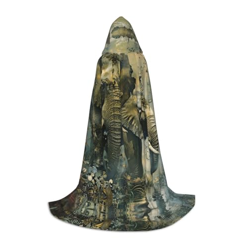 Fbghhty Kapuzenumhang mit Natur-Elefanten, Unisex, für Halloween, Cosplay, Karneval, bequemer Umhang für Teenager-Partys Fbghhty Kapuzenumhang mit Natur-Elefanten, Unisex, für Halloween, Cosplay, Karneval, bequemer Umhang für Teenager-Partys von Fbghhty