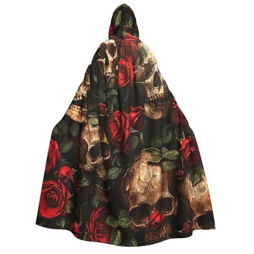 Fbghhty Kapuzenumhang mit Totenkopf und roter Rose, Mittelalter-Kostüm, für Erwachsene, Herren, Damen, Karneval, Partys, Cosplay Fbghhty Kapuzenumhang mit Totenkopf und roter Rose, Mittelalter-Kostüm, für Erwachsene, Herren, Damen, Karneval, Partys, Cosplay von Fbghhty