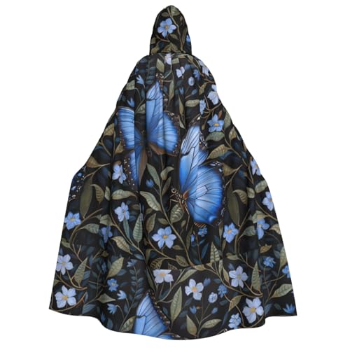 Fbghhty Kapuzenumhang mit blauem Schmetterlings-Aufdruck, mittelalterliches Halloween-Kostüm, Erwachsene, Herren, Damen, Karneval, Partys, Cosplay Fbghhty Kapuzenumhang mit blauem Schmetterlings-Aufdruck, mittelalterliches Halloween-Kostüm, Erwachsene, Herren, Damen, Karneval, Partys, Cosplay von Fbghhty