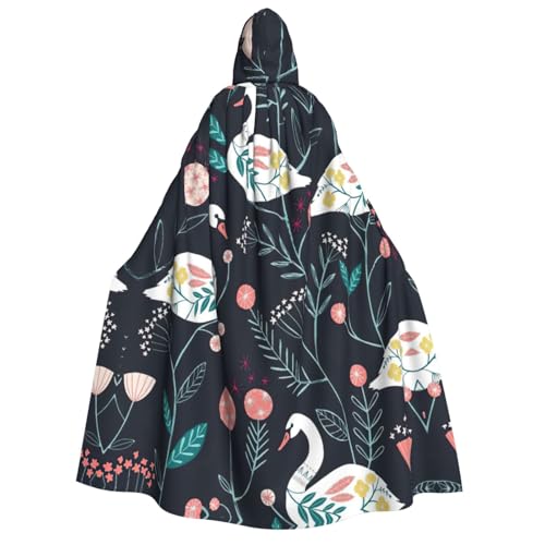 Fbghhty Kapuzenumhang mit floralem Schwanen-Druck, mittelalterliches Halloween-Kostüm, Erwachsene, Herren, Damen, Karneval, Partys, Cosplay Fbghhty Kapuzenumhang mit floralem Schwanen-Druck, mittelalterliches Halloween-Kostüm, Erwachsene, Herren, Damen, Karneval, Partys, Cosplay von Fbghhty