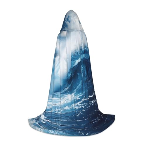Fbghhty Kapuzenumhang mit großem Ozeanwellen-Motiv, Unisex, für Halloween, Cosplay, Karneval, bequemer Umhang für Teenager-Partys Fbghhty Kapuzenumhang mit großem Ozeanwellen-Motiv, Unisex, für Halloween, Cosplay, Karneval, bequemer Umhang für Teenager-Partys von Fbghhty