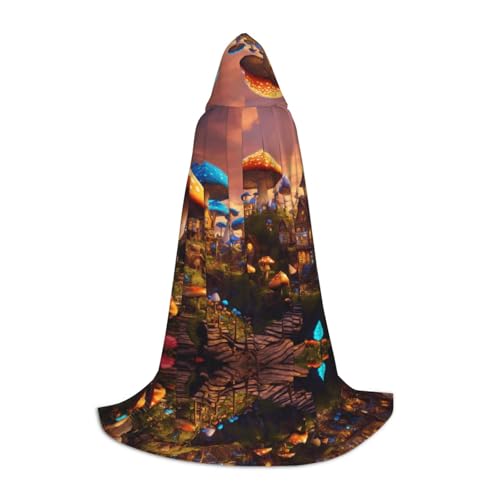 Fbghhty Kapuzenumhang mit magischem Pilzdruck, Unisex, Halloween, Cosplay, Karneval, bequemer Umhang für Teenager-Partys Fbghhty Kapuzenumhang mit magischem Pilzdruck, Unisex, Halloween, Cosplay, Karneval, bequemer Umhang für Teenager-Partys von Fbghhty