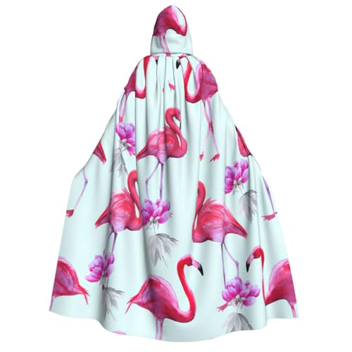 Fbghhty Kapuzenumhang mit rosafarbenem Flamingodruck, Mittelalter-Kostüm, für Erwachsene, Herren, Damen, Karneval, Partys, Cosplay Fbghhty Kapuzenumhang mit rosafarbenem Flamingodruck, Mittelalter-Kostüm, für Erwachsene, Herren, Damen, Karneval, Partys, Cosplay von Fbghhty