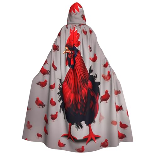 Fbghhty Kapuzenumhang mit rotem Huhn-Aufdruck, mittelalterliches Halloween-Kostüm, Erwachsene, Herren, Damen, Karneval, Partys, Cosplay Fbghhty Kapuzenumhang mit rotem Huhn-Aufdruck, mittelalterliches Halloween-Kostüm, Erwachsene, Herren, Damen, Karneval, Partys, Cosplay von Fbghhty