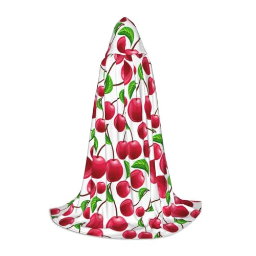 Fbghhty Kapuzenumhang mit rotem Kirschenaufdruck, Unisex, Halloween, Cosplay, Karneval, bequemer Umhang für Teenager-Partys Fbghhty Kapuzenumhang mit rotem Kirschenaufdruck, Unisex, Halloween, Cosplay, Karneval, bequemer Umhang für Teenager-Partys von Fbghhty