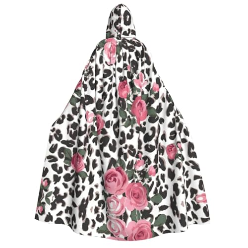 Fbghhty Kapuzenumhang mit süßem rosafarbenem Rosen-Mix, Leopardenmuster, mittelalterliches Halloween-Kostüm, Erwachsene, Herren, Damen, Karneval, Partys, Cosplay Fbghhty Kapuzenumhang mit süßem rosafarbenem Rosen-Mix, Leopardenmuster, mittelalterliches Halloween-Kostüm, Erwachsene, Herren, Damen, Karneval, Partys, Cosplay von Fbghhty