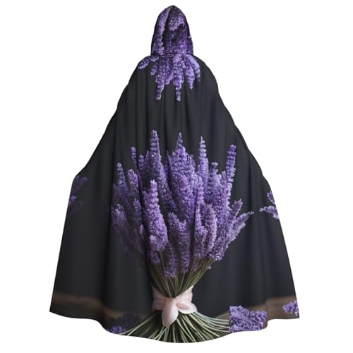 Fbghhty Lavendelstrauß-Druck, Kapuzenumhang, mittelalterliches Halloween-Kostüm, Erwachsene, Herren, Damen, Karneval, Partys, Cosplay Fbghhty Lavendelstrauß-Druck, Kapuzenumhang, mittelalterliches Halloween-Kostüm, Erwachsene, Herren, Damen, Karneval, Partys, Cosplay von Fbghhty