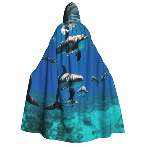 Fbghhty Lustiger Umhang mit Kapuze und Delfin-Druck, mittelalterliches Halloween-Kostüm, Erwachsene, Herren, Damen, Karneval, Partys, Cosplay Fbghhty Lustiger Umhang mit Kapuze und Delfin-Druck, mittelalterliches Halloween-Kostüm, Erwachsene, Herren, Damen, Karneval, Partys, Cosplay von Fbghhty
