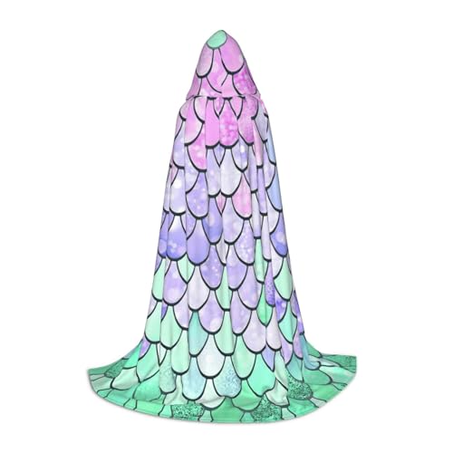 Fbghhty Meerjungfrauen-Umhang mit Kapuze, Unisex, für Halloween, Cosplay, Karneval, bequemer Umhang für Teenager-Partys Fbghhty Meerjungfrauen-Umhang mit Kapuze, Unisex, für Halloween, Cosplay, Karneval, bequemer Umhang für Teenager-Partys von Fbghhty