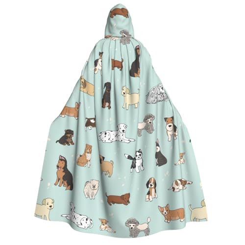 Fbghhty Mittelalterliches Halloween-Kostüm mit Hunde-Aufdruck, für Erwachsene, Herren, Damen, Karneval, Partys, Cosplay Fbghhty Mittelalterliches Halloween-Kostüm mit Hunde-Aufdruck, für Erwachsene, Herren, Damen, Karneval, Partys, Cosplay von Fbghhty