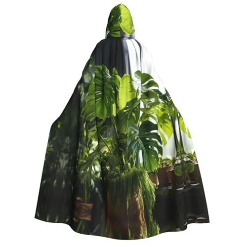 Fbghhty Monstera Deliciosa Kapuzenumhang mit Bananen-Palmen-Druck, Mittelalter-Kostüm, für Erwachsene, Herren, Damen, Karneval, Partys, Cosplay Fbghhty Monstera Deliciosa Kapuzenumhang mit Bananen-Palmen-Druck, Mittelalter-Kostüm, für Erwachsene, Herren, Damen, Karneval, Partys, Cosplay von Fbghhty