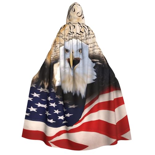 Fbghhty Patriotischer Weißkopfseeadler mit amerikanischer Flagge, Kapuzenumhang, mittelalterliches Halloween-Kostüm, Erwachsene, Herren, Damen, Karneval, Partys, Cosplay Fbghhty Patriotischer Weißkopfseeadler mit amerikanischer Flagge, Kapuzenumhang, mittelalterliches Halloween-Kostüm, Erwachsene, Herren, Damen, Karneval, Partys, Cosplay von Fbghhty