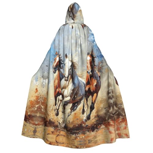 Fbghhty Pferde laufender Kunstdruck, Kapuzenumhang, mittelalterliches Halloween-Kostüm, Erwachsene, Herren, Damen, Karneval, Partys, Cosplay Fbghhty Pferde laufender Kunstdruck, Kapuzenumhang, mittelalterliches Halloween-Kostüm, Erwachsene, Herren, Damen, Karneval, Partys, Cosplay von Fbghhty