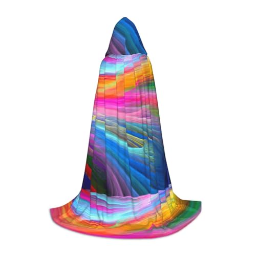 Fbghhty Regenbogen, Ozean-Druck, Unisex, Kapuzenumhang, Halloween, Cosplay, Karneval, bequemer Umhang für Teenager-Partys von Fbghhty