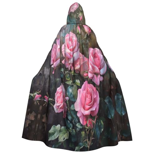 Fbghhty Rosa frische Rosen Druck Kapuzenumhang Mittelalter Halloween Kostüm Erwachsene Männer Frauen Karneval Partys Cosplay Fbghhty Rosa frische Rosen Druck Kapuzenumhang Mittelalter Halloween Kostüm Erwachsene Männer Frauen Karneval Partys Cosplay von Fbghhty