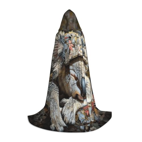 Fbghhty Schlafender Koala-Kappen-Aufdruck, Unisex, Kapuzenumhang, Halloween, Cosplay, Karneval, bequemer Umhang für Teenager-Partys Fbghhty Schlafender Koala-Kappen-Aufdruck, Unisex, Kapuzenumhang, Halloween, Cosplay, Karneval, bequemer Umhang für Teenager-Partys von Fbghhty