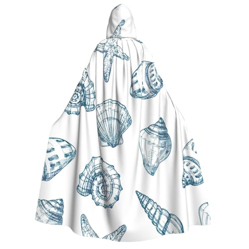 Fbghhty Seestern-Muschel-Druck, Kapuzenumhang, mittelalterliches Halloween-Kostüm, Erwachsene, Herren, Damen, Karneval, Partys, Cosplay Fbghhty Seestern-Muschel-Druck, Kapuzenumhang, mittelalterliches Halloween-Kostüm, Erwachsene, Herren, Damen, Karneval, Partys, Cosplay von Fbghhty