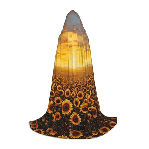 Fbghhty Sonnenblumenfeld, Sonnenuntergang, Blumenmeer, Druck, Unisex, Kapuzenumhang, Halloween, Cosplay, Karneval, bequemer Umhang für Teenager-Partys Fbghhty Sonnenblumenfeld, Sonnenuntergang, Blumenmeer, Druck, Unisex, Kapuzenumhang, Halloween, Cosplay, Karneval, bequemer Umhang für Teenager-Partys von Fbghhty