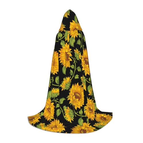 Fbghhty Sonnenblumenmuster-Druck, Unisex, Kapuzenumhang, Halloween, Cosplay, Karneval, bequemer Umhang für Teenager-Partys Fbghhty Sonnenblumenmuster-Druck, Unisex, Kapuzenumhang, Halloween, Cosplay, Karneval, bequemer Umhang für Teenager-Partys von Fbghhty
