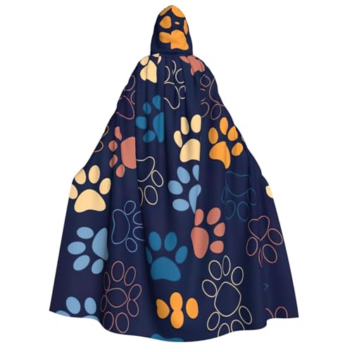 Fbghhty Süßer Hundepfotenabdruck Kapuzenumhang Mittelalter Halloween Kostüm Erwachsene Männer Frauen Karneval Partys Cosplay Fbghhty Süßer Hundepfotenabdruck Kapuzenumhang Mittelalter Halloween Kostüm Erwachsene Männer Frauen Karneval Partys Cosplay von Fbghhty