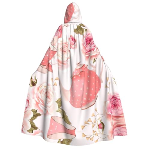 Fbghhty Teetassen mit Rosen, romantischer Shabby-Druck, Kapuzenumhang, mittelalterliches Halloween-Kostüm, Erwachsene, Herren, Damen, Karneval, Partys, Cosplay Fbghhty Teetassen mit Rosen, romantischer Shabby-Druck, Kapuzenumhang, mittelalterliches Halloween-Kostüm, Erwachsene, Herren, Damen, Karneval, Partys, Cosplay von Fbghhty
