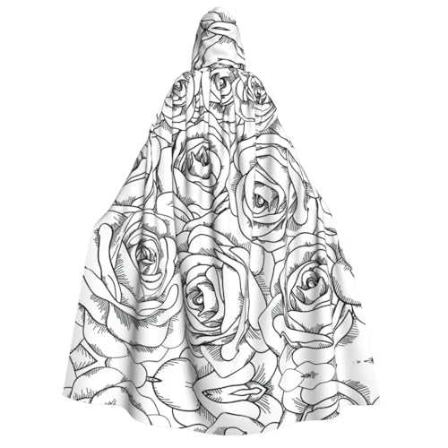 Fbghhty Umhang mit Kapuze und Rosen-Druck, Mittelalter, Halloween-Kostüm, Erwachsene, Herren, Damen, Karneval, Partys, Cosplay Fbghhty Umhang mit Kapuze und Rosen-Druck, Mittelalter, Halloween-Kostüm, Erwachsene, Herren, Damen, Karneval, Partys, Cosplay von Fbghhty