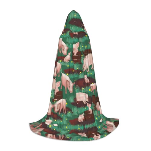 Fbghhty Umhang mit Kapuze und Schweine-Motiv, Unisex, für Halloween, Cosplay, Karneval, bequemer Umhang für Teenager-Partys Fbghhty Umhang mit Kapuze und Schweine-Motiv, Unisex, für Halloween, Cosplay, Karneval, bequemer Umhang für Teenager-Partys von Fbghhty