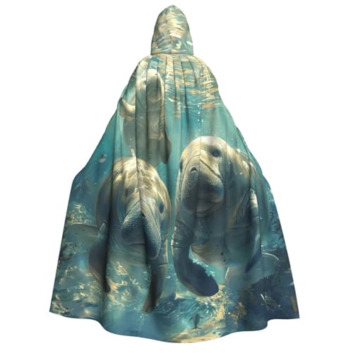 Fbghhty Umhang mit Kapuze und Seekuh, Tierdruck, Mittelalter-Kostüm, für Erwachsene, Herren, Damen, Karneval, Partys, Cosplay Fbghhty Umhang mit Kapuze und Seekuh, Tierdruck, Mittelalter-Kostüm, für Erwachsene, Herren, Damen, Karneval, Partys, Cosplay von Fbghhty