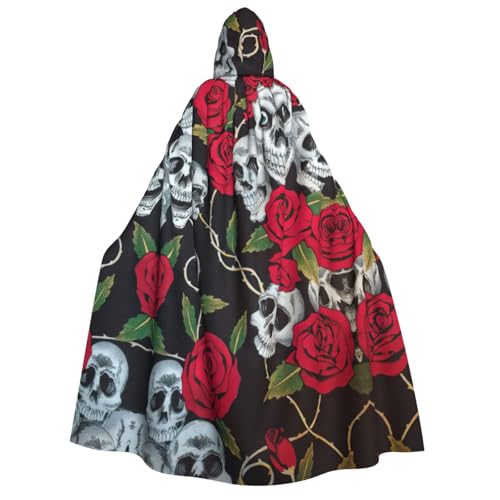 Fbghhty Umhang mit Kapuze und Totenkopf-Augen, Mittelalter-Kostüm, für Erwachsene, Herren, Damen, Karneval, Partys, Cosplay von Fbghhty