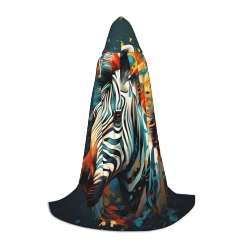 Fbghhty Umhang mit Kapuze und abstraktem Tier, Zebramuster, Unisex, Halloween, Cosplay, Karneval, bequemer Umhang für Teenager-Partys Fbghhty Umhang mit Kapuze und abstraktem Tier, Zebramuster, Unisex, Halloween, Cosplay, Karneval, bequemer Umhang für Teenager-Partys von Fbghhty