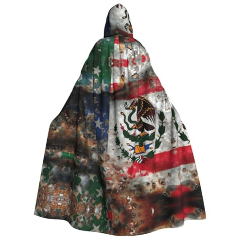 Fbghhty Umhang mit Kapuze und mexikanischer amerikanischer Flagge, mittelalterliches Halloween-Kostüm, Erwachsene, Herren, Damen, Karneval, Partys, Cosplay Fbghhty Umhang mit Kapuze und mexikanischer amerikanischer Flagge, mittelalterliches Halloween-Kostüm, Erwachsene, Herren, Damen, Karneval, Partys, Cosplay von Fbghhty
