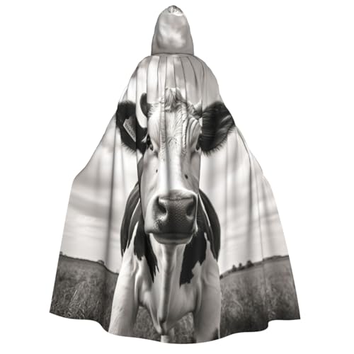 Fbghhty Umhang mit Kuh in Schwarz-Weiß-Druck, mit Kapuze, mittelalterliches Halloween-Kostüm, Erwachsene, Herren, Damen, Karneval, Partys, Cosplay Fbghhty Umhang mit Kuh in Schwarz-Weiß-Druck, mit Kapuze, mittelalterliches Halloween-Kostüm, Erwachsene, Herren, Damen, Karneval, Partys, Cosplay von Fbghhty