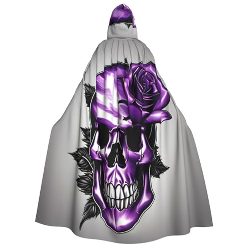 Fbghhty Umhang mit violetter Rose und Totenkopf-Aufdruck, Mittelalter-Halloween-Kostüm, Erwachsene, Herren, Damen, Karneval, Partys, Cosplay Fbghhty Umhang mit violetter Rose und Totenkopf-Aufdruck, Mittelalter-Halloween-Kostüm, Erwachsene, Herren, Damen, Karneval, Partys, Cosplay von Fbghhty