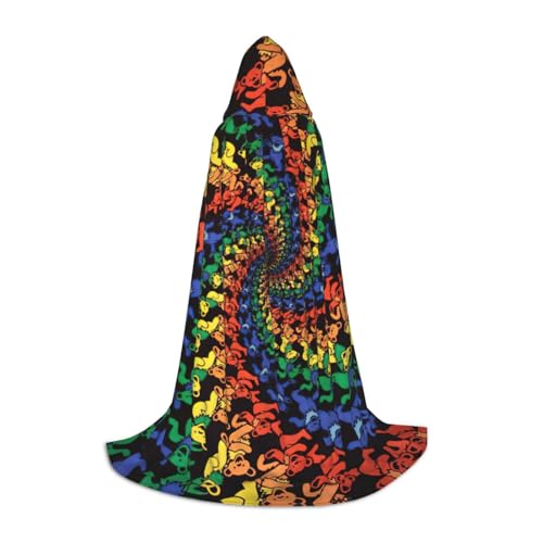Fbghhty Unisex Kapuzenumhang mit Bärentanz, Batikdruck, Halloween, Cosplay, Karneval, bequemer Umhang für Teenager-Partys Fbghhty Unisex Kapuzenumhang mit Bärentanz, Batikdruck, Halloween, Cosplay, Karneval, bequemer Umhang für Teenager-Partys von Fbghhty