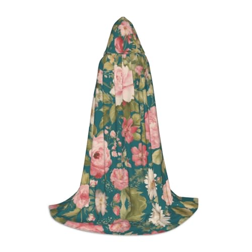 Fbghhty Unisex Kapuzenumhang mit Blütendruck für Halloween, Cosplay, Karneval, bequemer Umhang für Teenager-Partys Fbghhty Unisex Kapuzenumhang mit Blütendruck für Halloween, Cosplay, Karneval, bequemer Umhang für Teenager-Partys von Fbghhty