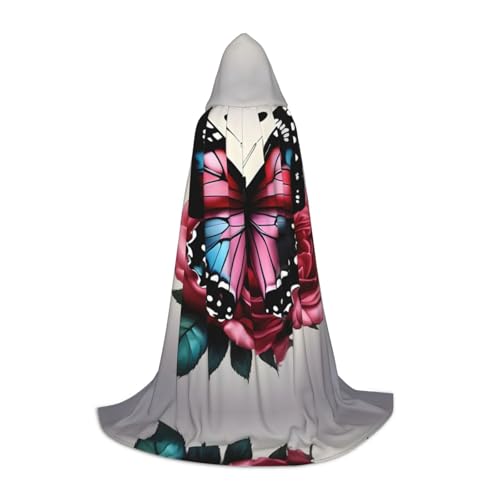 Fbghhty Unisex Kapuzenumhang mit Rosen- und Schmetterlings-Aufdruck, Halloween, Cosplay, Karneval, bequemer Umhang für Teenager-Partys Fbghhty Unisex Kapuzenumhang mit Rosen- und Schmetterlings-Aufdruck, Halloween, Cosplay, Karneval, bequemer Umhang für Teenager-Partys von Fbghhty