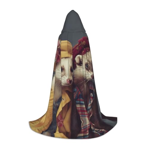 Französisches Modell, Frettchen-Druck, Unisex, Kapuzenumhang, Halloween, Cosplay, Karneval, bequemer Umhang für Teenager-Partys Französisches Modell, Frettchen-Druck, Unisex, Kapuzenumhang, Halloween, Cosplay, Karneval, bequemer Umhang für Teenager-Partys von Fbghhty