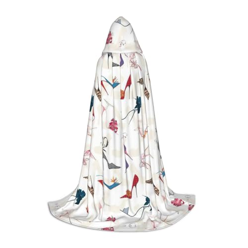 High Heel Schuhe Druck Unisex Kapuzenumhang Halloween Cosplay Karneval Bequemer Umhang für Teenager Partys von Fbghhty