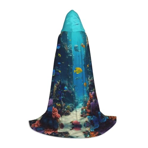 Süßer blauer Fisch-Druck, Unisex, Kapuzenumhang, Halloween, Cosplay, Karneval, bequemer Umhang für Teenager-Partys Süßer blauer Fisch-Druck, Unisex, Kapuzenumhang, Halloween, Cosplay, Karneval, bequemer Umhang für Teenager-Partys von Fbghhty