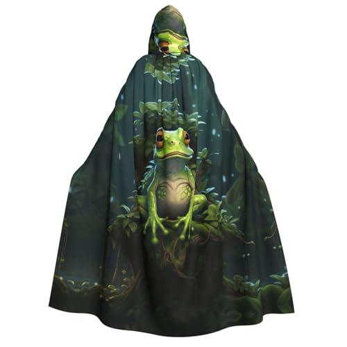 Umhang mit Kapuze, Motiv: Friedensfrosch, Baumdruck, Mittelalter-Halloween-Kostüm, Erwachsene, Herren, Damen, Karneval, Partys, Cosplay Umhang mit Kapuze, Motiv: Friedensfrosch, Baumdruck, Mittelalter-Halloween-Kostüm, Erwachsene, Herren, Damen, Karneval, Partys, Cosplay von Fbghhty