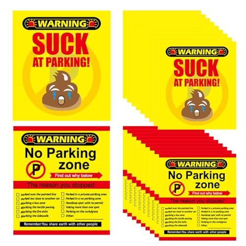 Bad Parking Cards, 50 Stück Lustige Parknotizen, Humorvolle Nachrichtenkarten für Männer, Frauen, Familie, Freunde, Kollegen, ideal für Büro, Schule, Geschäft, Valentinstag, 9 x 8 cm von Fbinys
