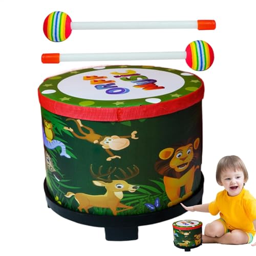 Child Rhythm Drum, Kids Hand Drum Educational Toy, Musical Instrument with Wooden Sticks for Performances, Parties, Festivals, Learning & Fun, 7.87x6.69 Inches von Fbinys