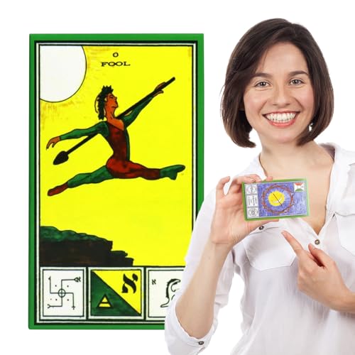 Fbinys Ceremonial Magick Tarot Games, 78pcs English Version Paper Tarot Cards, Portable Wiccan Supplies Clear Printed Games von Fbinys
