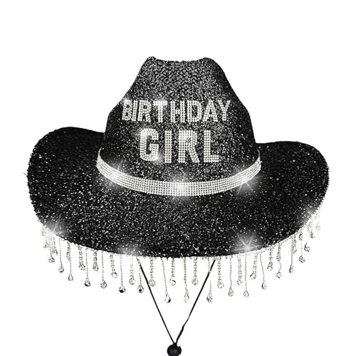 Fbinys Cowboyhüte Für Damen, Glitzer Geburtstags-Hut für Damen, Strasssteine Verzierungen Hüte für Erwachsene Festival Reise Urlaub Party Geburtstag Fbinys Cowboyhüte Für Damen, Glitzer Geburtstags-Hut für Damen, Strasssteine Verzierungen Hüte für Erwachsene Festival Reise Urlaub Party Geburtstag von Fbinys