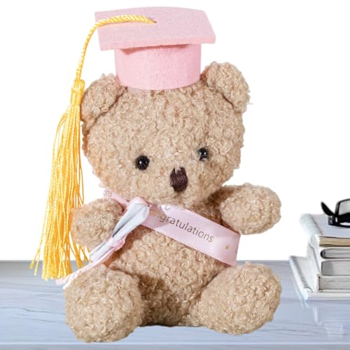 Fbinys Graduation Bear, 5.1-Inch Plush with Cap Diploma Stuffed Animal, Adorable Souvenir, Cute Desktop Ornament, for Kindergarten, High School, College Celebrations von Fbinys