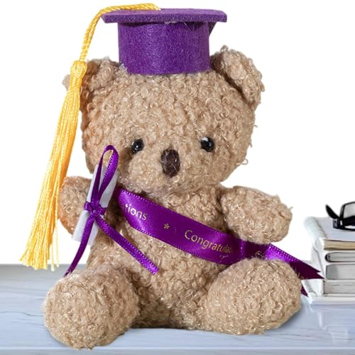 Fbinys Graduation Bear, 5.1-Inch Plush with Cap Diploma Stuffed Animal, Adorable Souvenir, Cute Desktop Ornament, for Kindergarten, High School, College Celebrations von Fbinys
