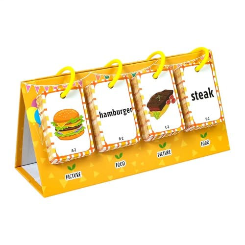 Kids Flash Cards, Food Recognition Learning Game, Toddler Cognitive Toy, Double-Sided Language Development Cards, Educational Preschool Activity Set, Ideal for Early Childhood von Fbinys